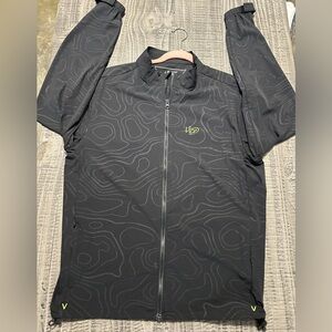 Men's Black Patterned Windbreaker